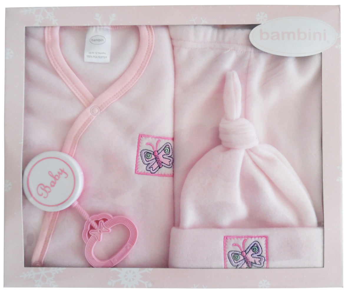 4 Piece Fleece Set - Pink